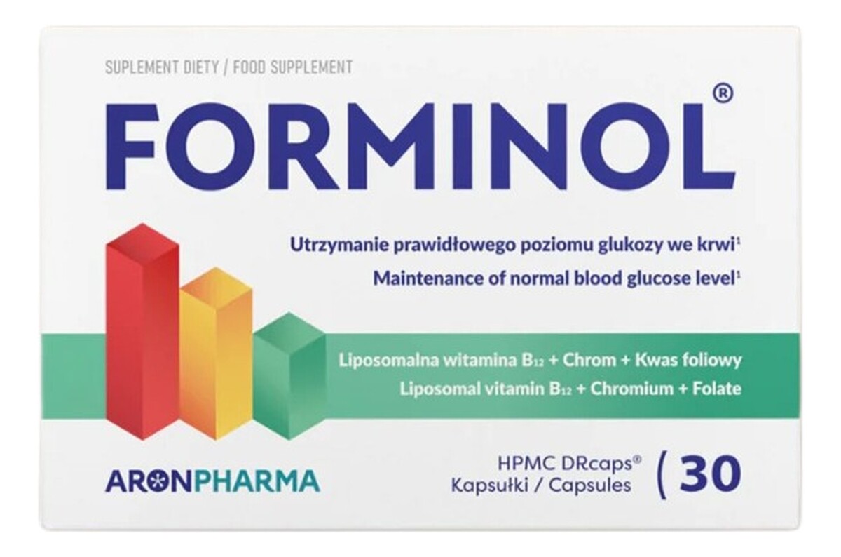 Forminol utrzymanie prawidłowego poziomu glukozy we krwi suplement diety 30 kapsułek
