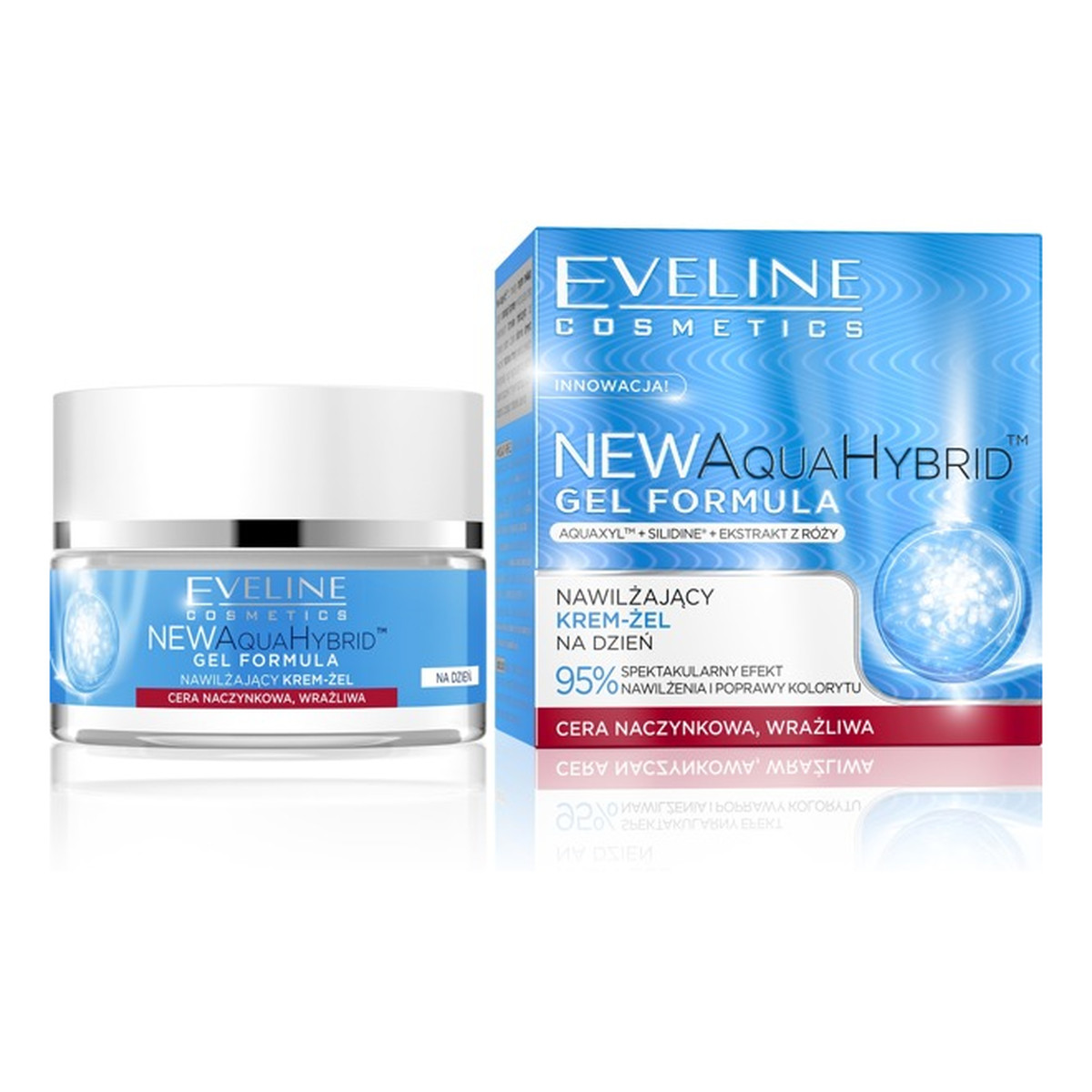 Eveline New Aqua Hybrid Nawilżający Krem-żel na dzień do cery naczynkowej i wrażliwej 50ml