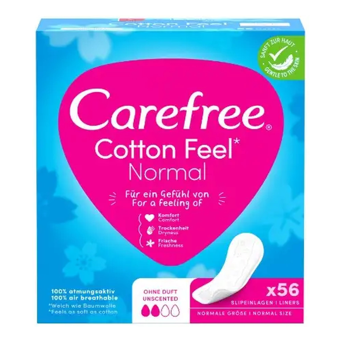 Carefree Cotton Wkładki higieniczne bezzapachowe 56 sztuk