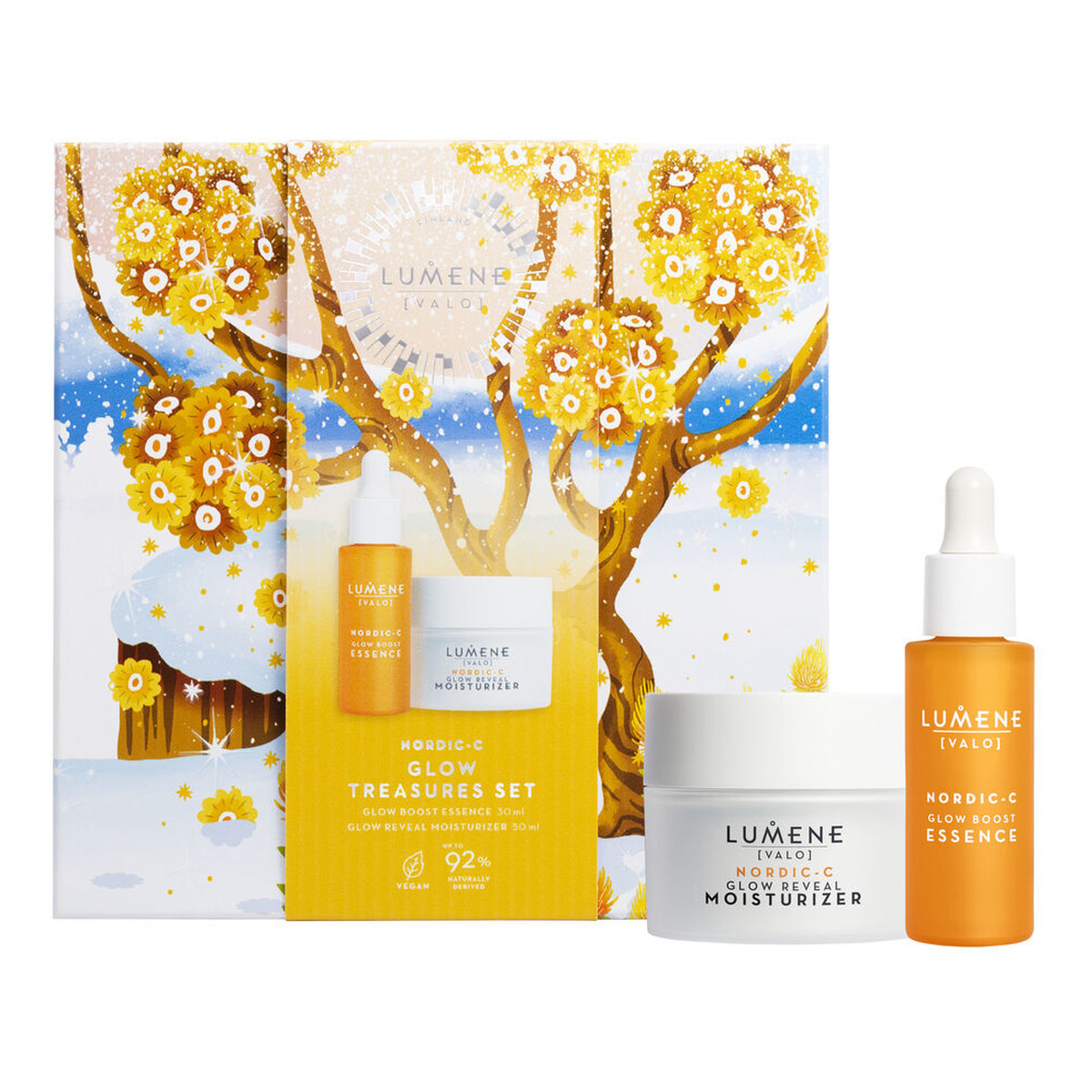 Lumene Nordic-C Valo Glow Treasures Zestaw Glow Boost Essence + Glow Reveal Moisturizer