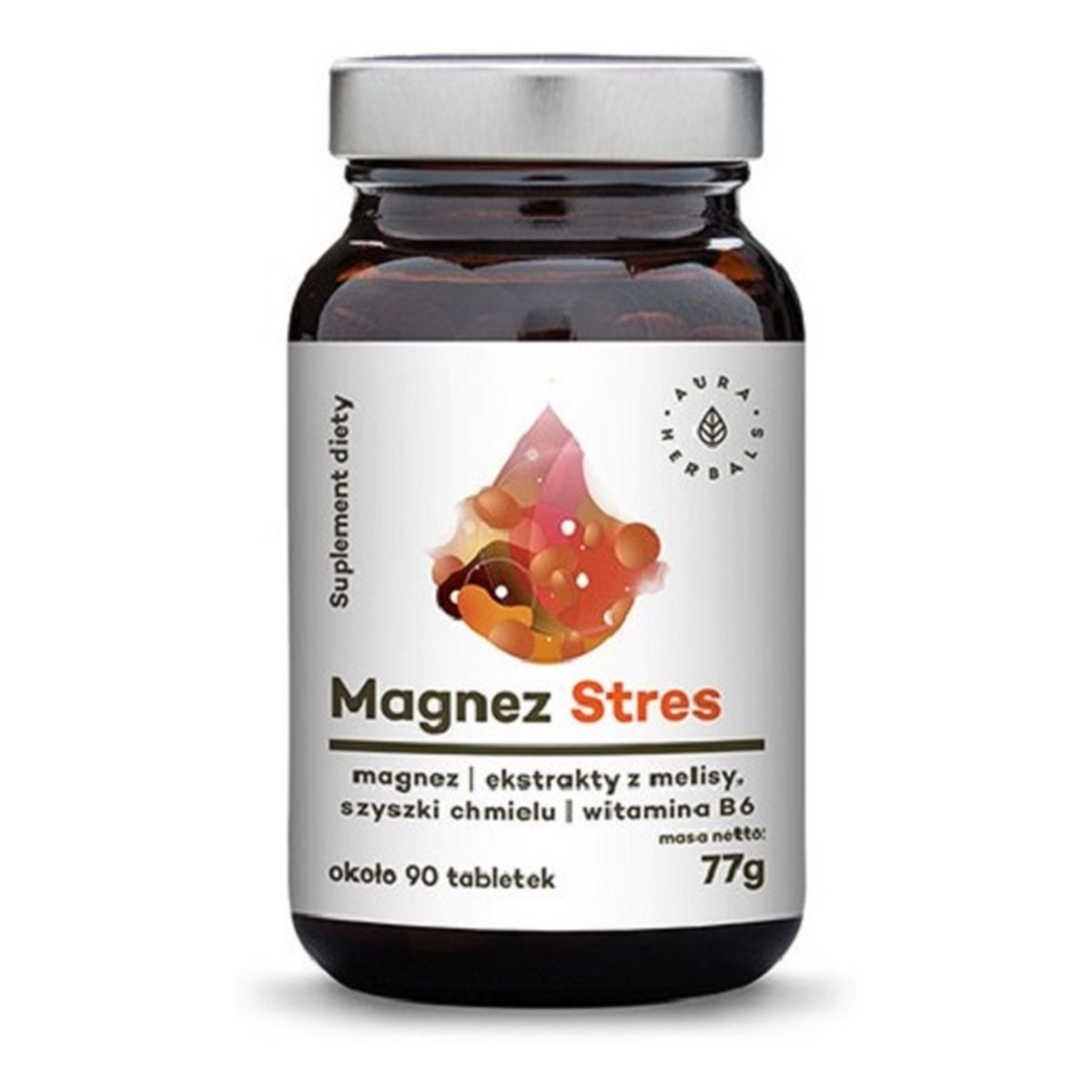 Aura Herbals Magnez Stres suplement diety 90 Tabletek 77g