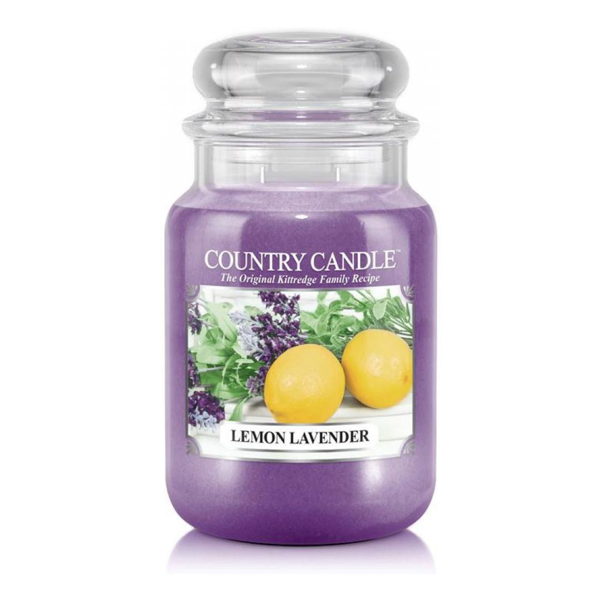 Country Candle Duża świeca zapachowa z dwoma knotami lemon lavender 652g