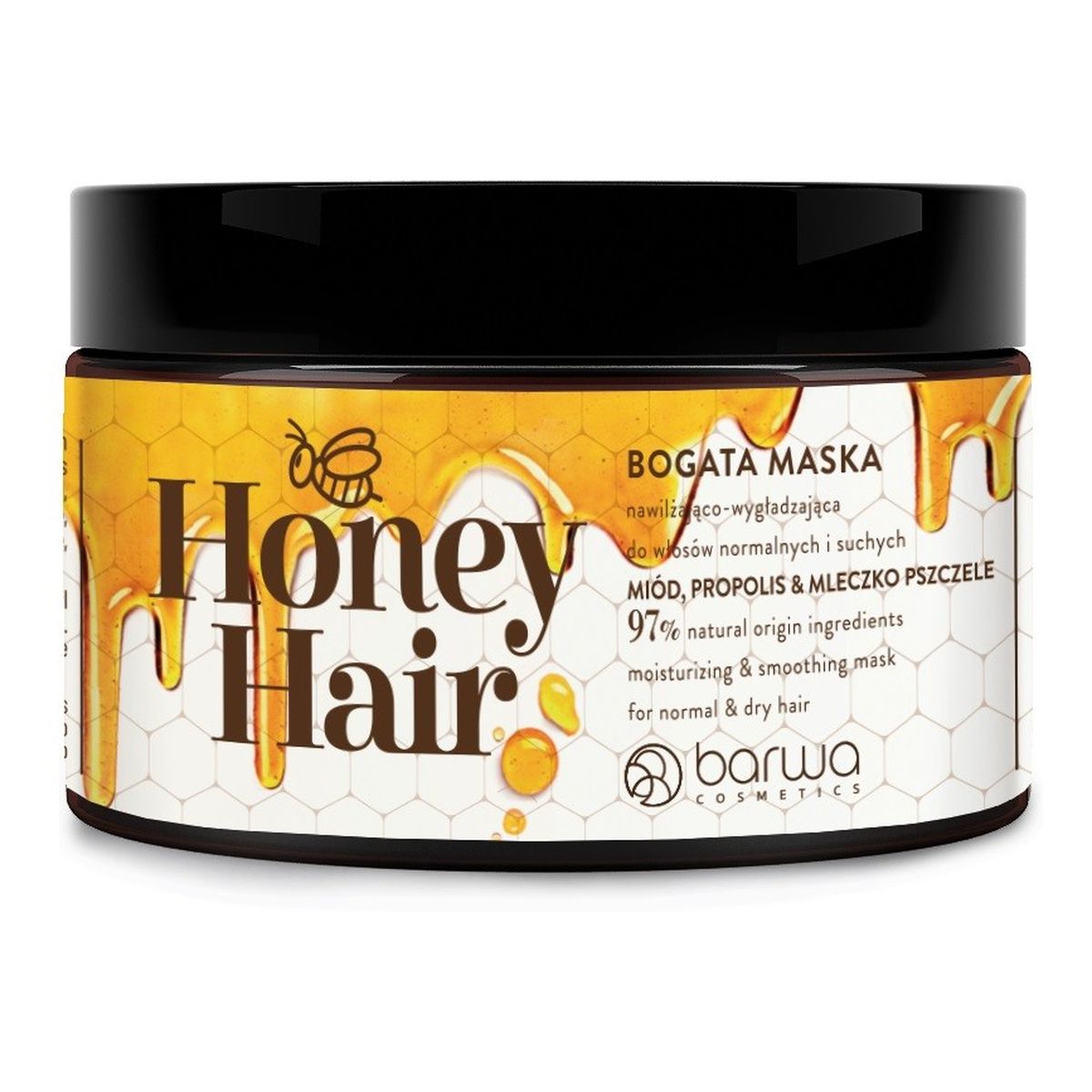 Barwa Honey Hair Bogata Maska nawilżająco-wygładzająca do włosów normalnych i suchych 220ml