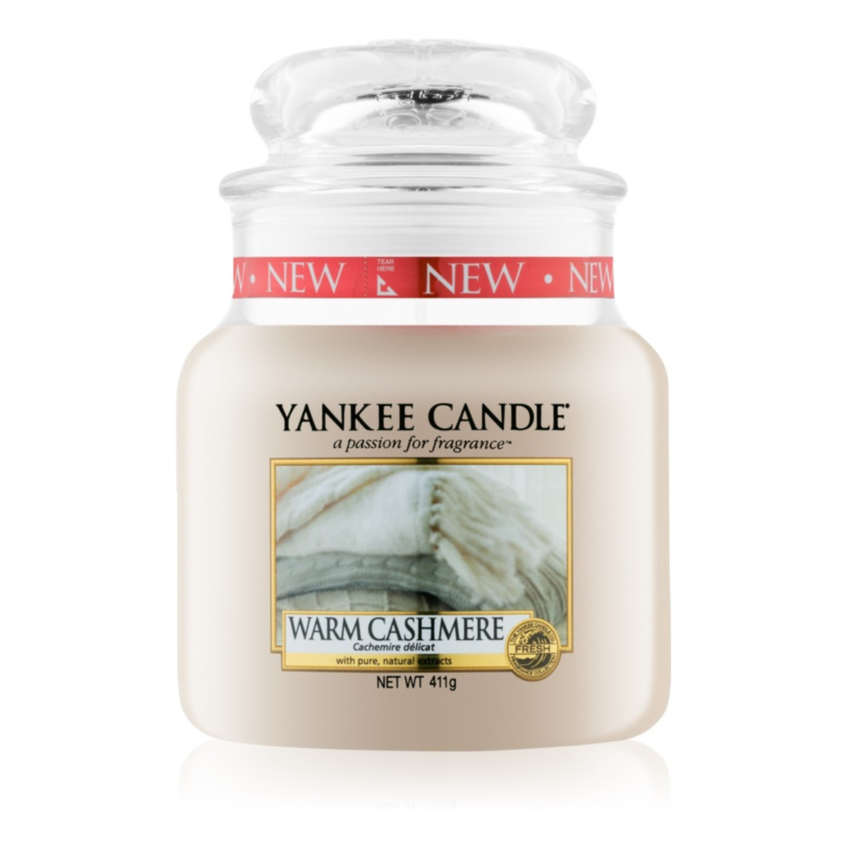 Yankee Candle Med Jar średnia świeczka zapachowa Warm Cashmere 411g