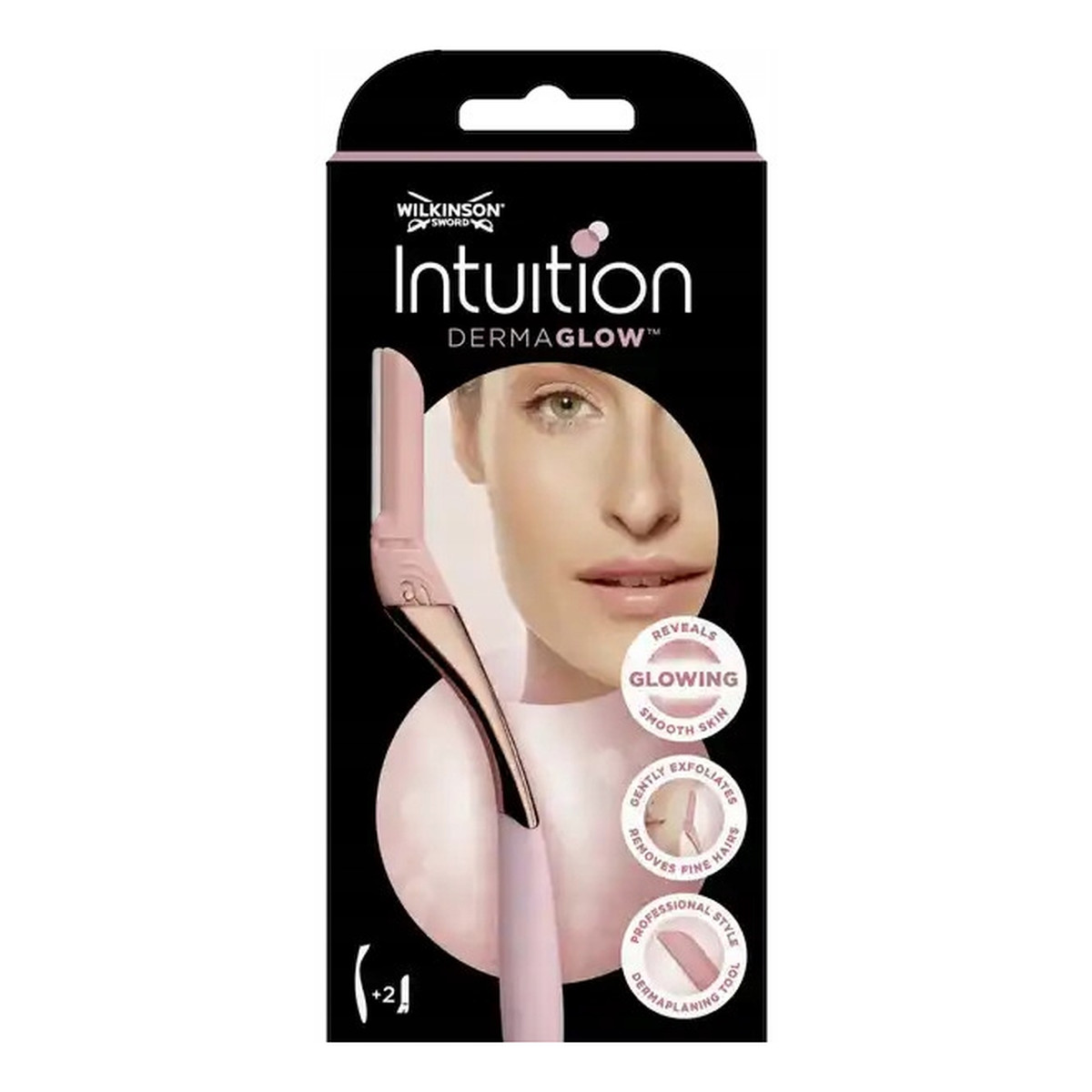 Wilkinson Intuition dermaglow profesjonalne narzędzie do dermaplaningu + 2 zapasowe ostrza