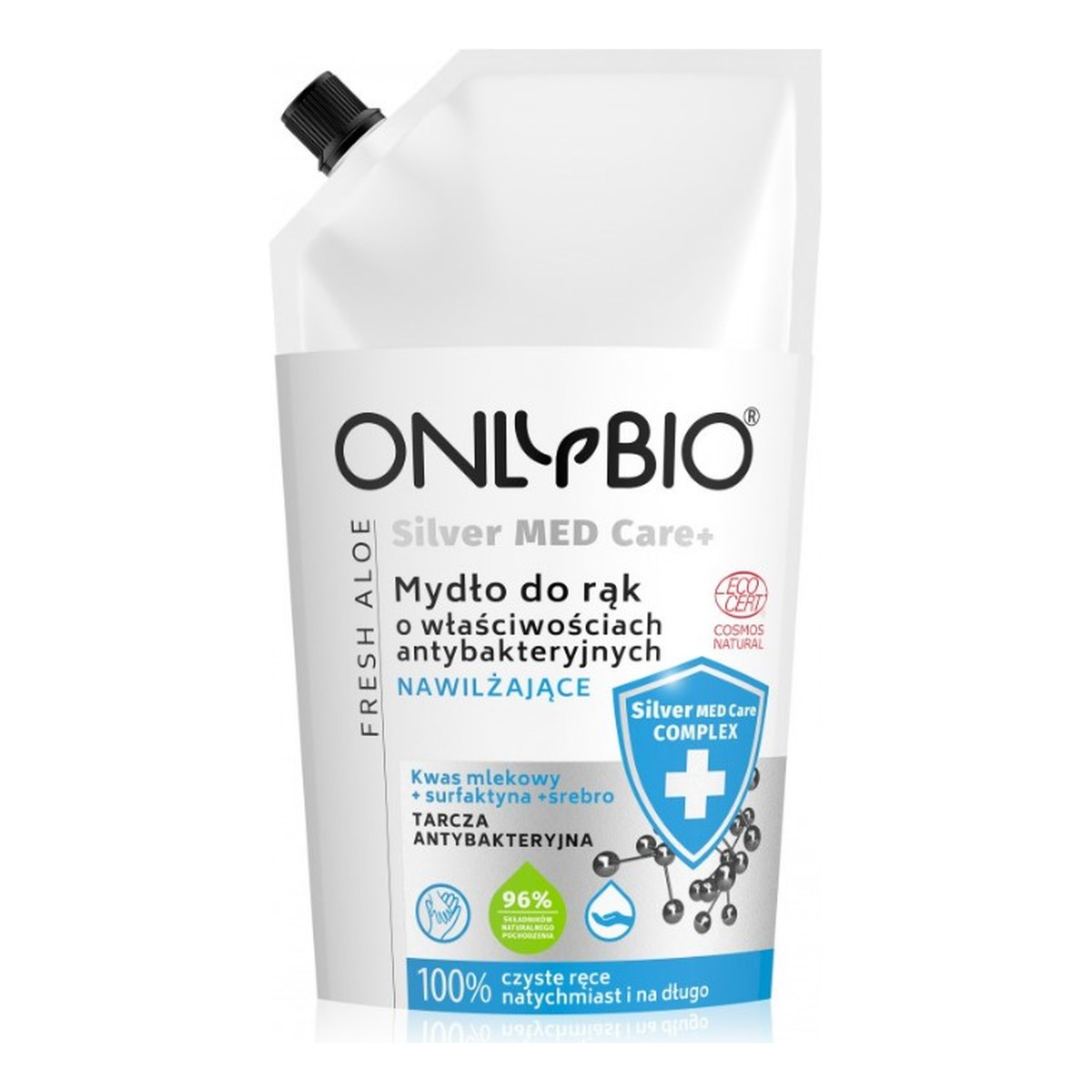 OnlyBio Silver Med Care+ Mydło o właściwościach antybakteryjnych łagodzące 500ml