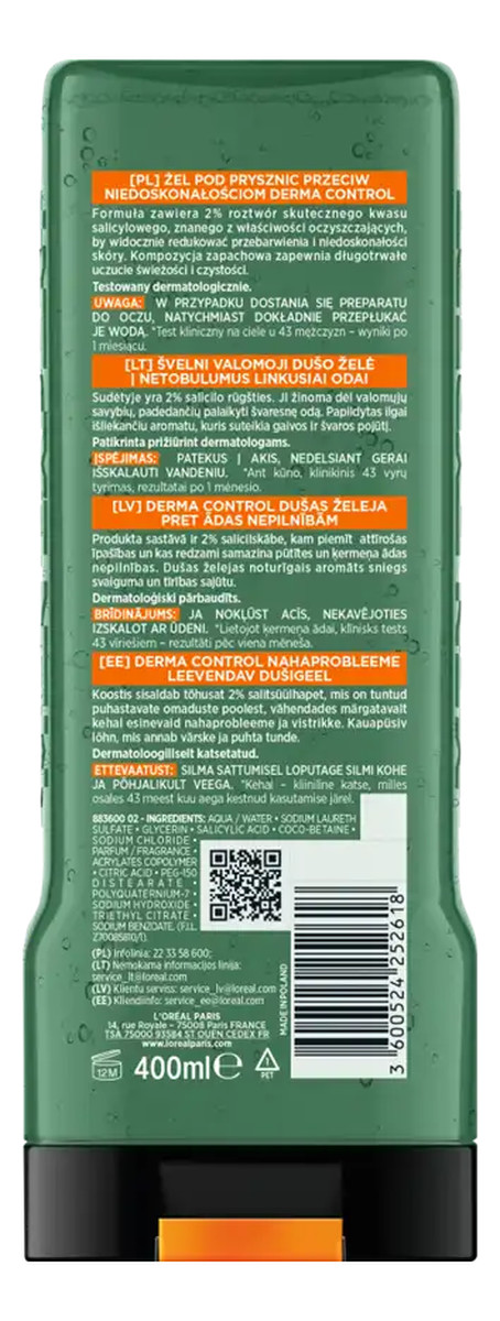 Derma Control żel pod prysznic przeciw niedoskonałościom