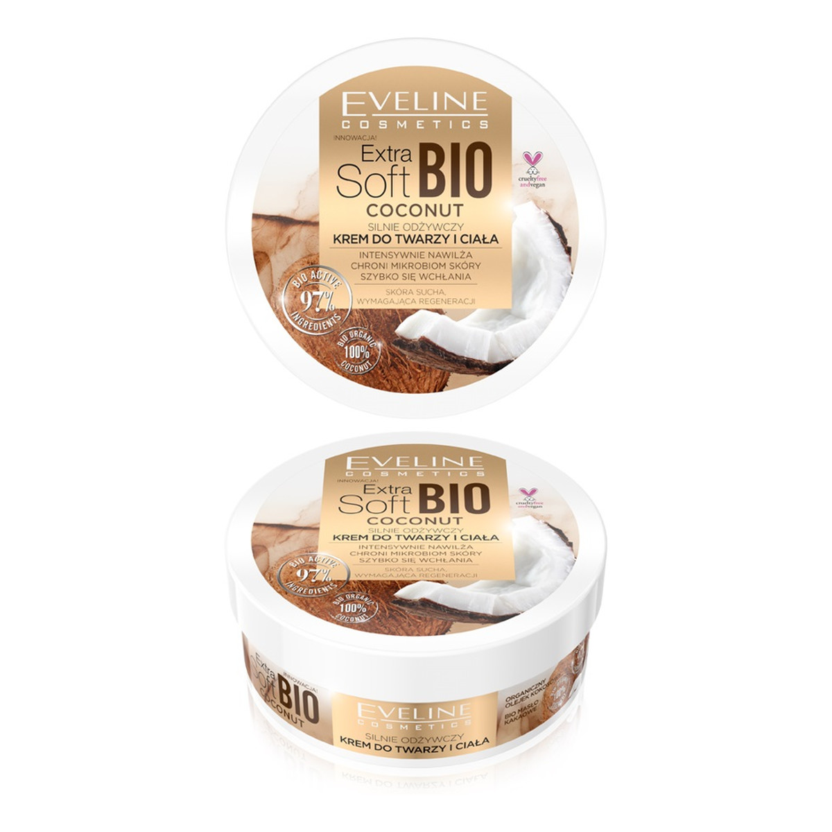 Eveline Extra Soft Bio Coconut silnie odżywczy krem do twarzy i ciała 200ml