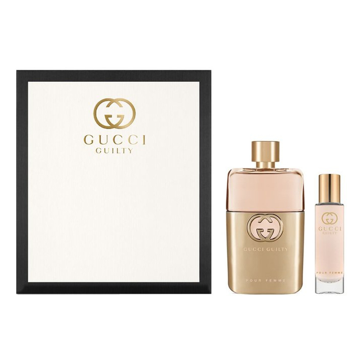 Gucci Guilty Pour Femme Zestaw woda perfumowana spray 90ml + miniatura wody perfumowanej 15ml