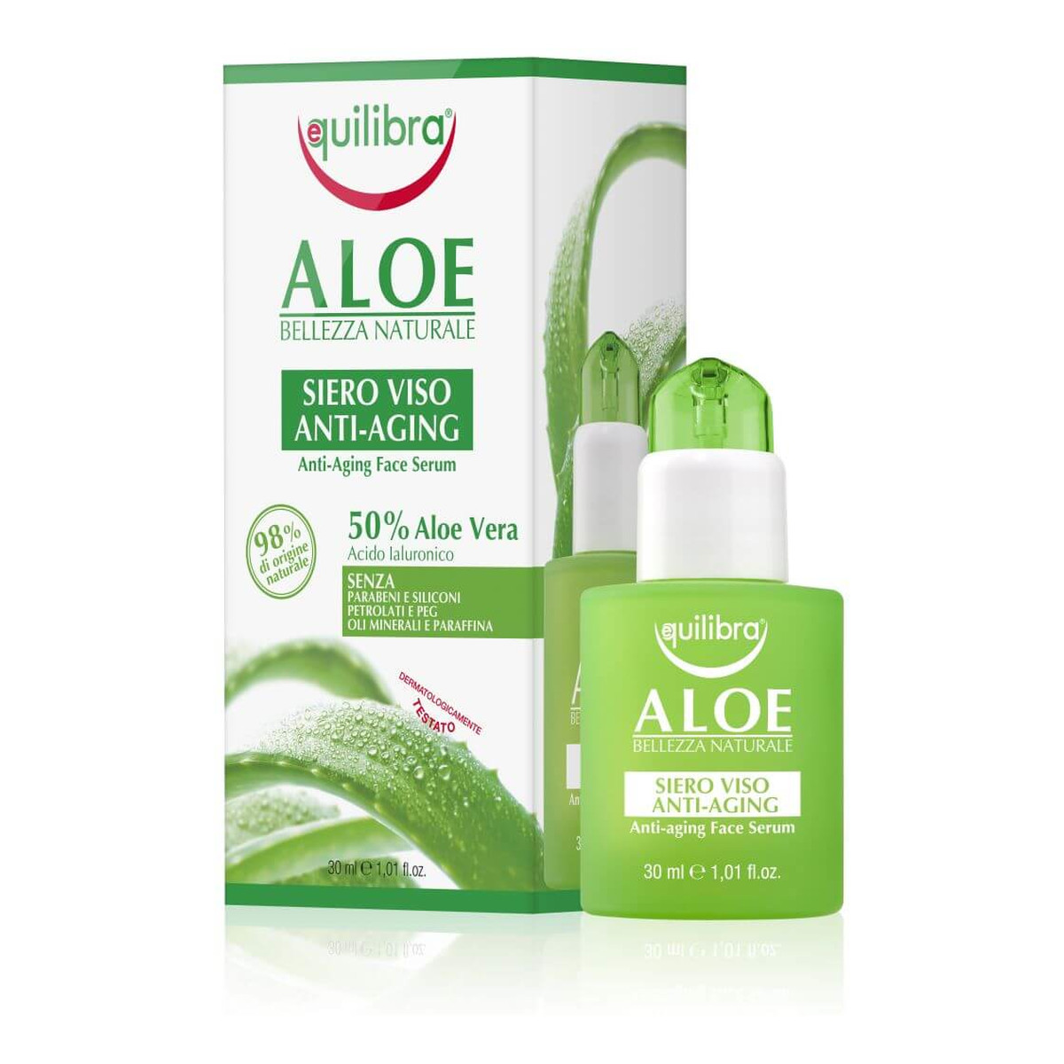 Equilibra Aloe aloesowe przeciwstarzeniowe serum do twarzy z kwasem hialuronowym 30ml