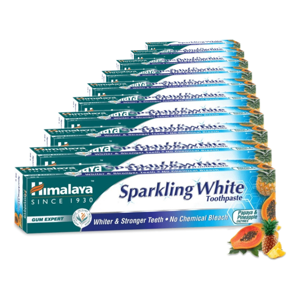 Himalaya Sparkly White Wybielająca Pasta Do Zębów Lśniąca Biel 10x75ml