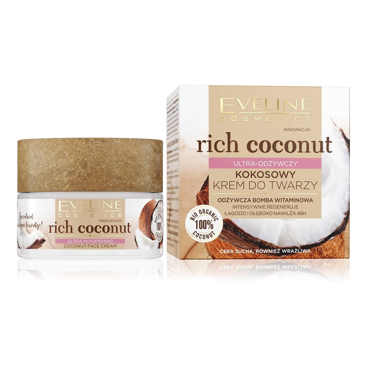 Eveline Rich Coconut Kokosowy Krem Do Twarzy Ultra-Odżywczy 50ml