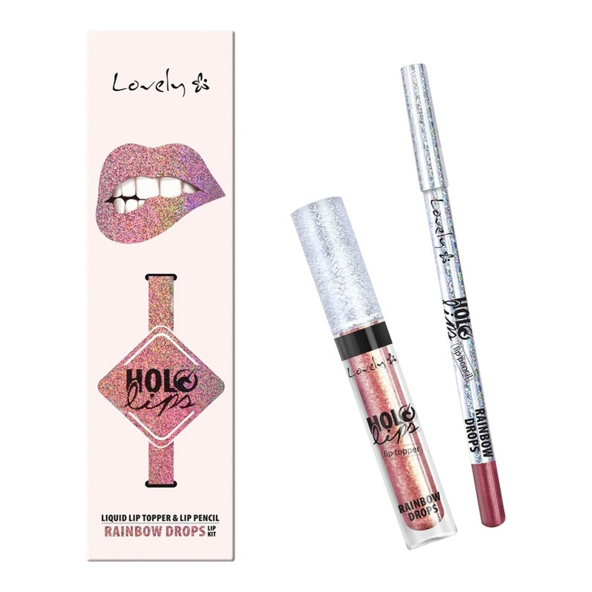 Lovely Holo Lips Liquid Lip Topper & Lip Pencil wielofunkcyjny zestaw do makijażu