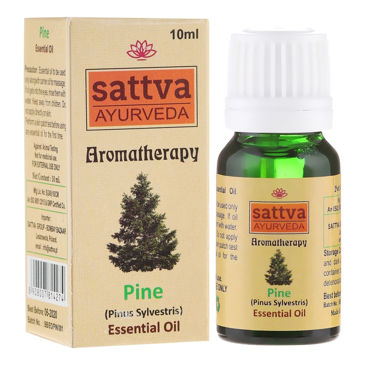 Sattva Aromatherapy Essential Oil Aromatherapy Olejek eteryczny sosnowy 10ml