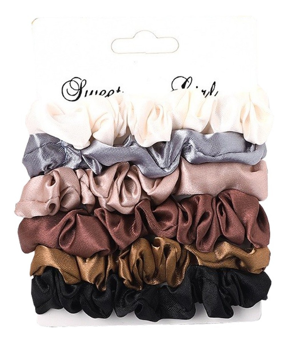Gumki-frotki do włosów typu "scrunchie"-1op.-6szt