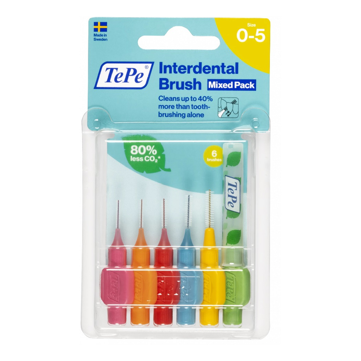 Tepe Original szczoteczki międzyzębowe Zestaw startowy mix rozmiarów 0.4mm-0.8mm 6szt