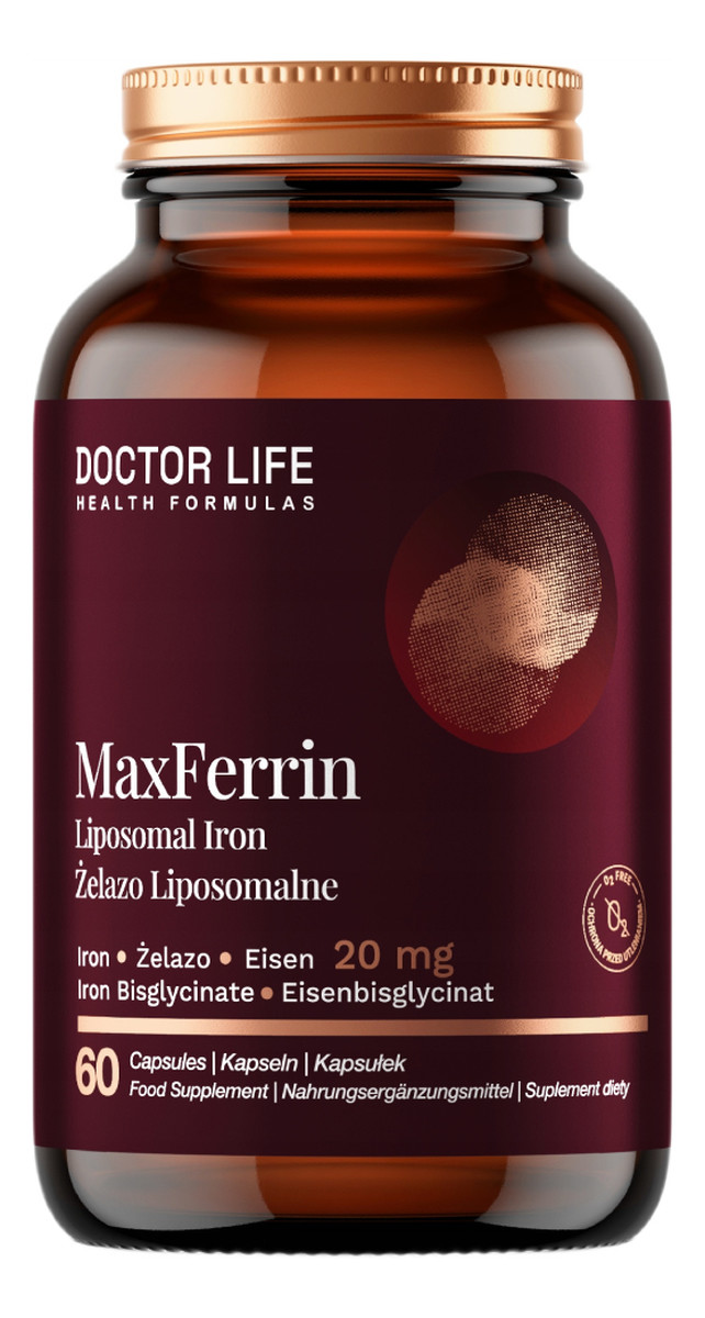 MaxFerrin 20mg suplement diety 60 Kapsułek
