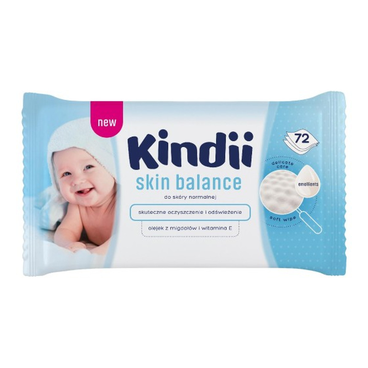 Kindii Skin Balance Chusteczki dla niemowląt 72szt.
