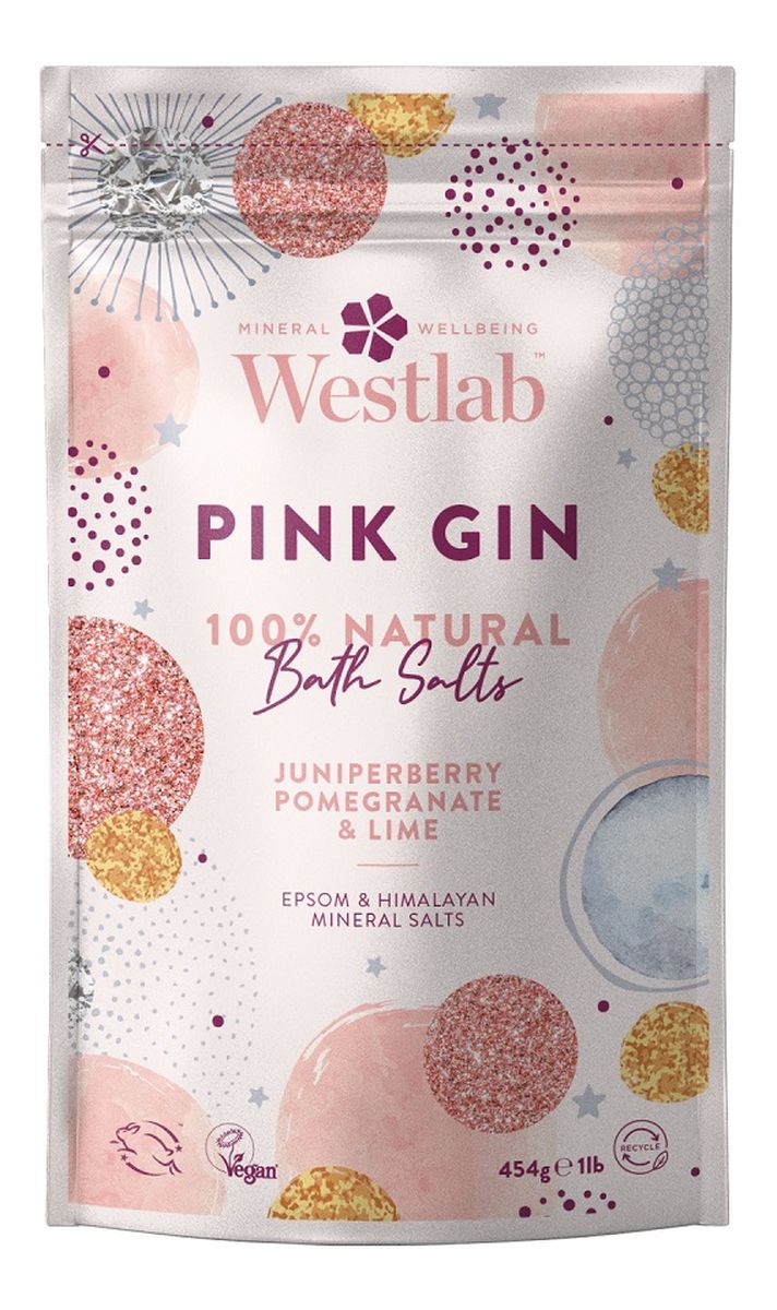 Pink gin bath salts rewitalizująco-oczyszczająca sól do kąpieli owoc jałowca & granat & limonka