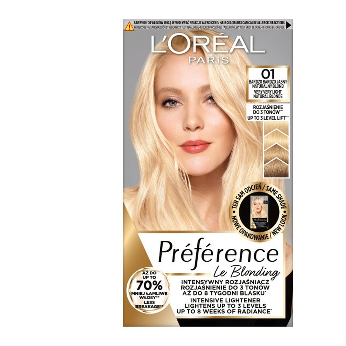 Loreal Preference le blonding farba do włosów 01 bardzo bardzo jasny naturalny blond