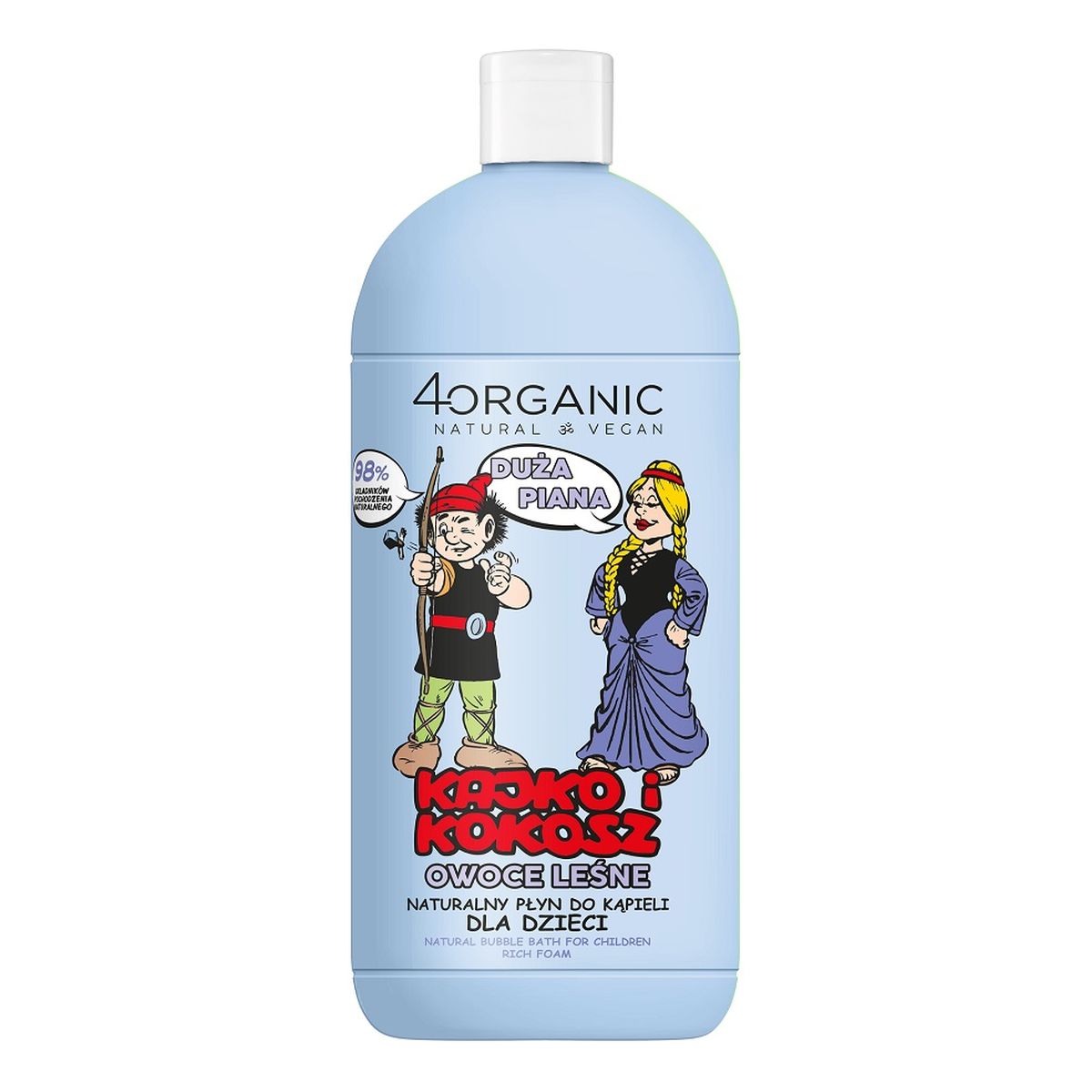 4organic Kajko i kokosz naturalny płyn do kąpieli dla dzieci duża piana 500ml
