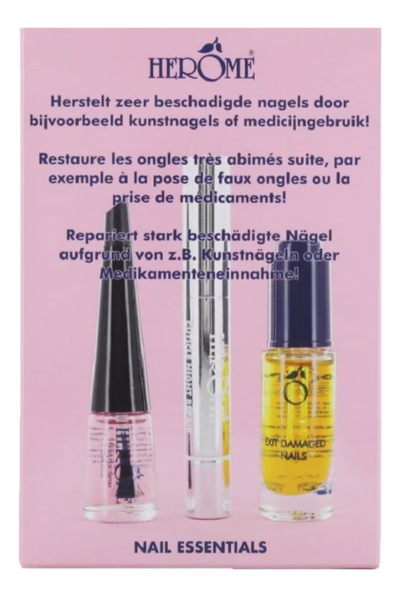 Zestaw odżywka do paznokci 7ml + utwardzacz 4ml + kuracja do skórek 1.3ml