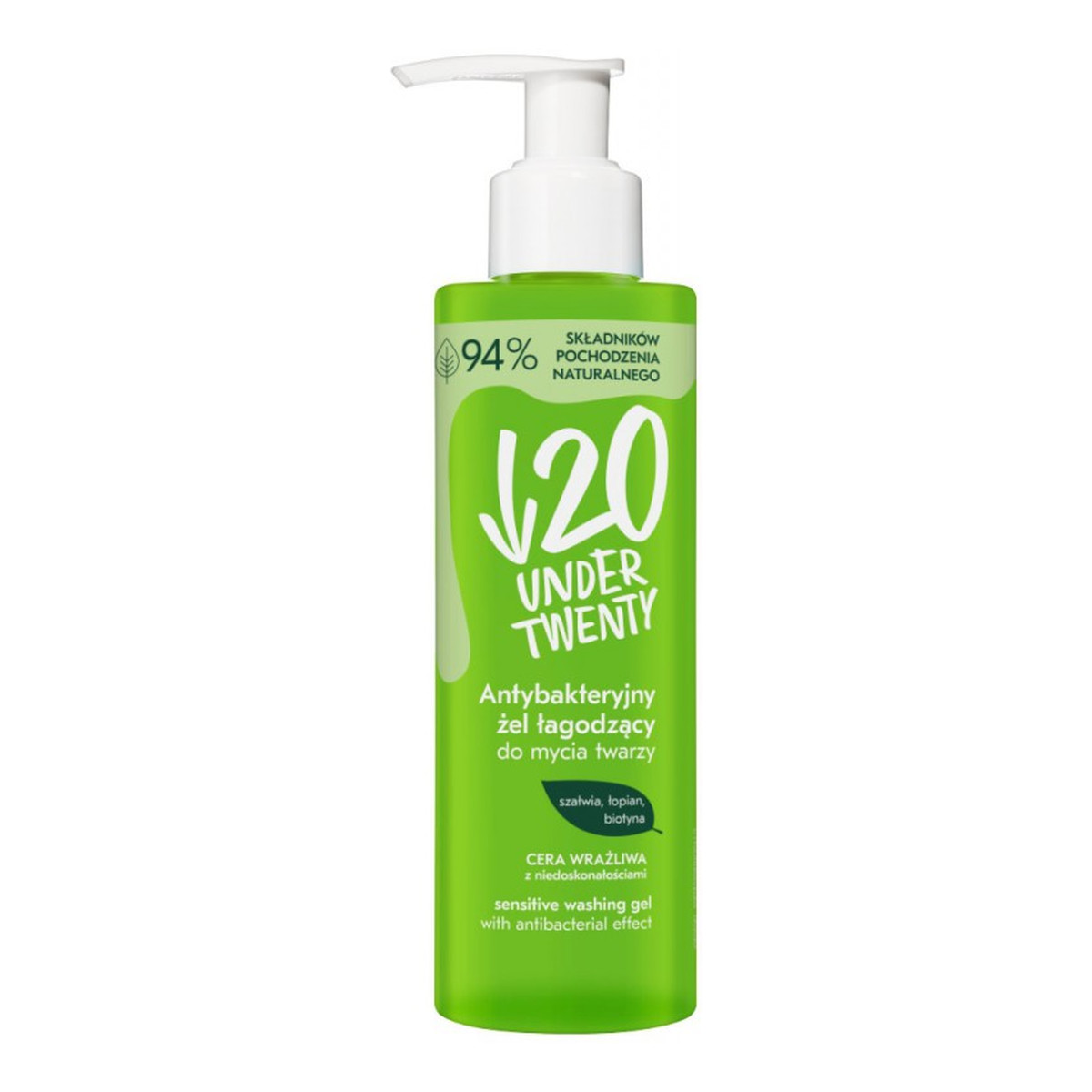 Under Twenty Anti-Acne Antybakteryjny żel łagodzący do mycia twarzy 190ml