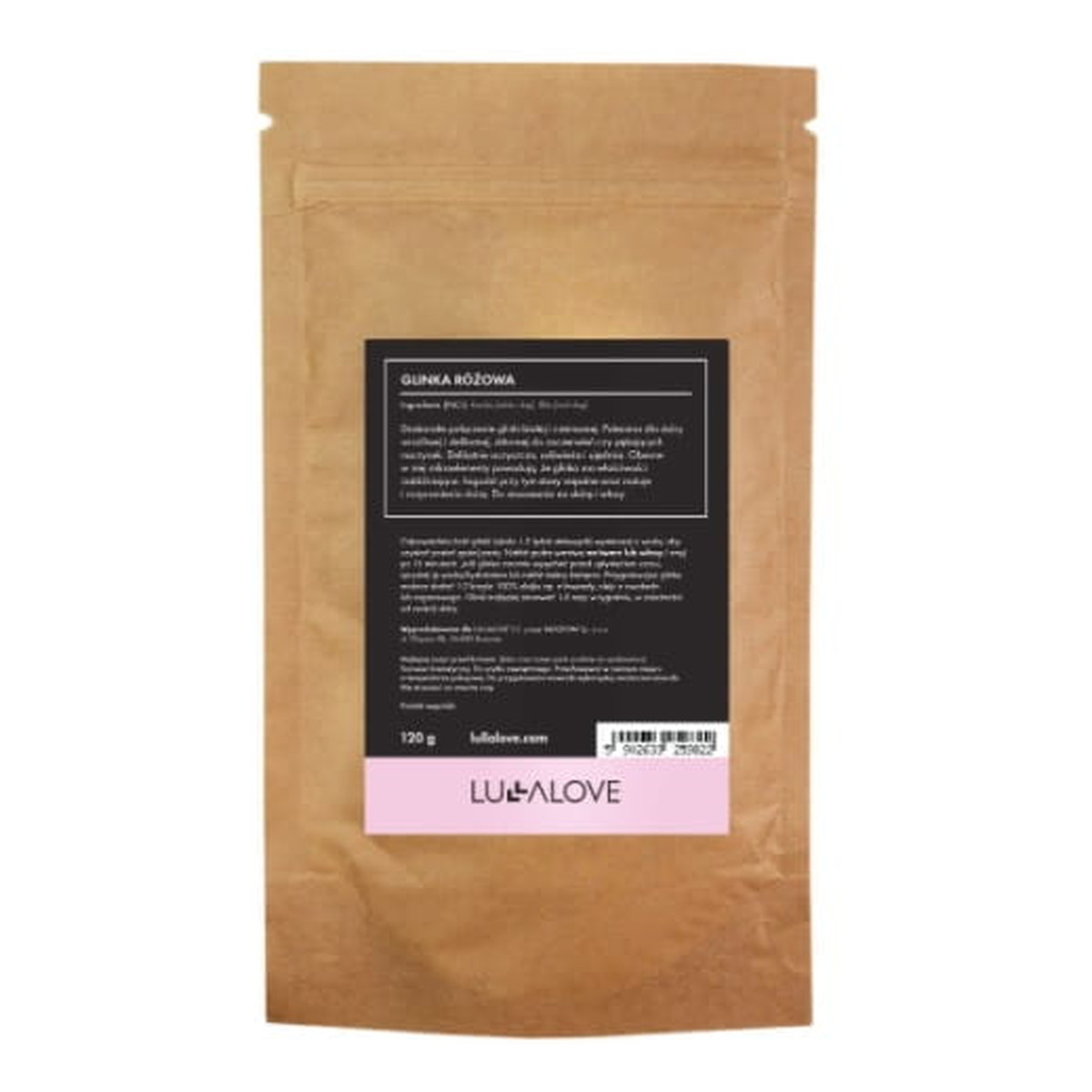 Lullalove Naturalna glinka różowa - łagodne oczyszczenie i nawilżenie 120g