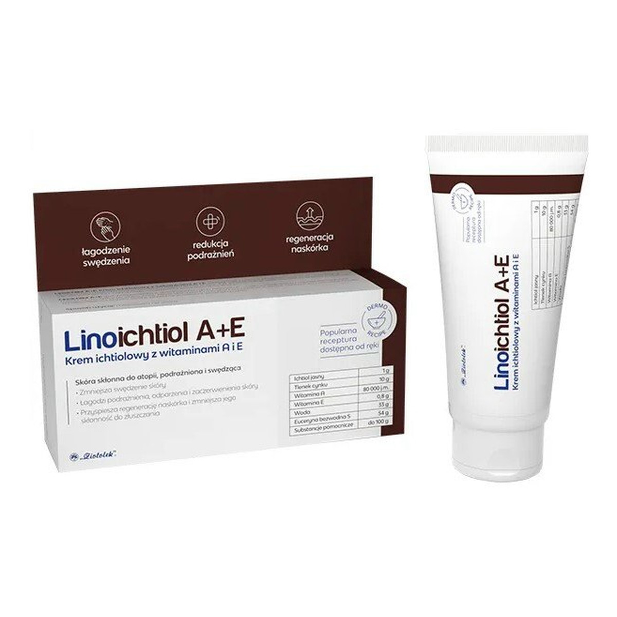 Ziołolek LinoIchtiol krem ichtiolowy z witaminą A i E 50g