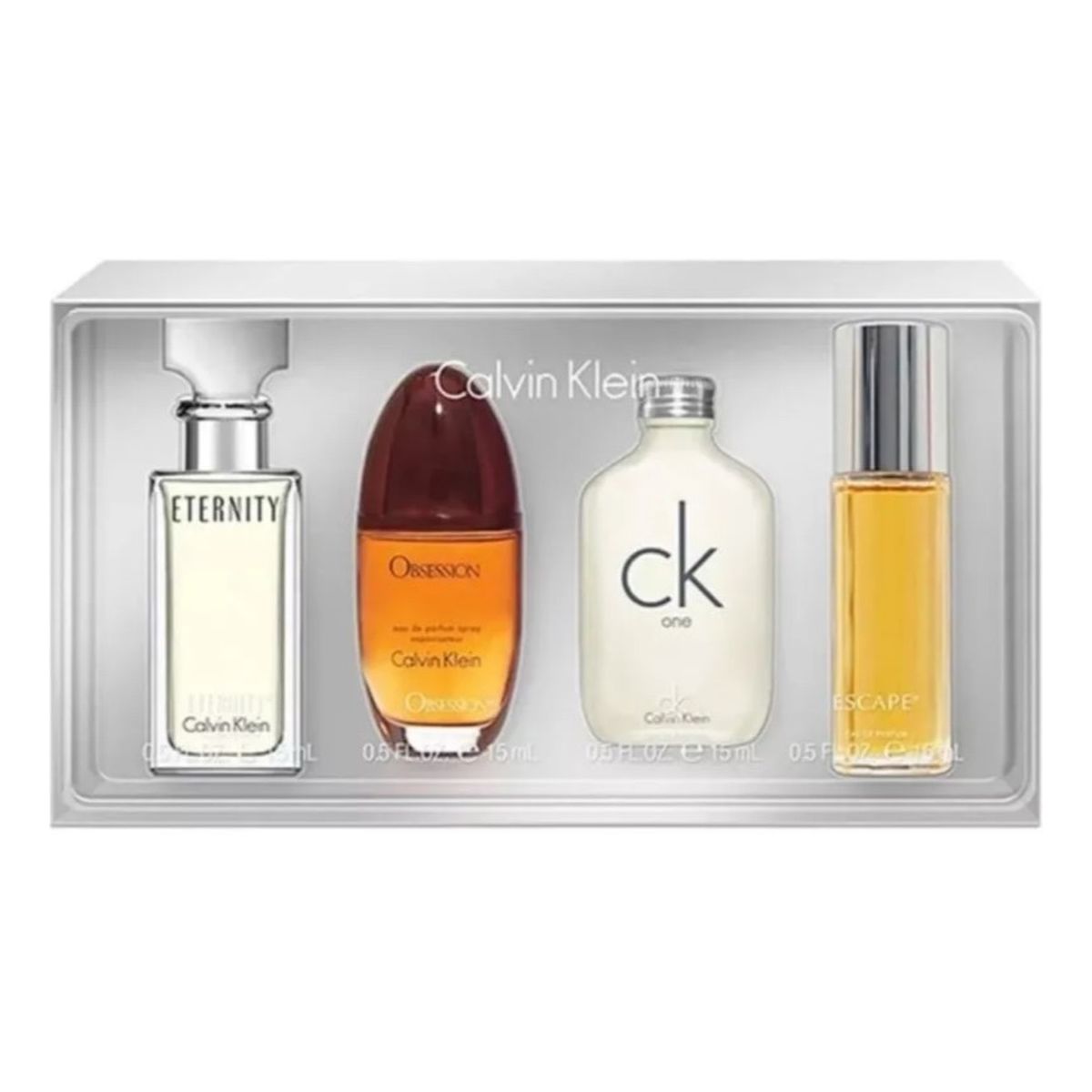 Calvin Klein Women Mini Zestaw obsession woda perfumowana spray 15ml + ck one woda toaletowa spray 15ml + escape woda perfumowana spray 15ml + eternity woda perfumowana spray 15ml