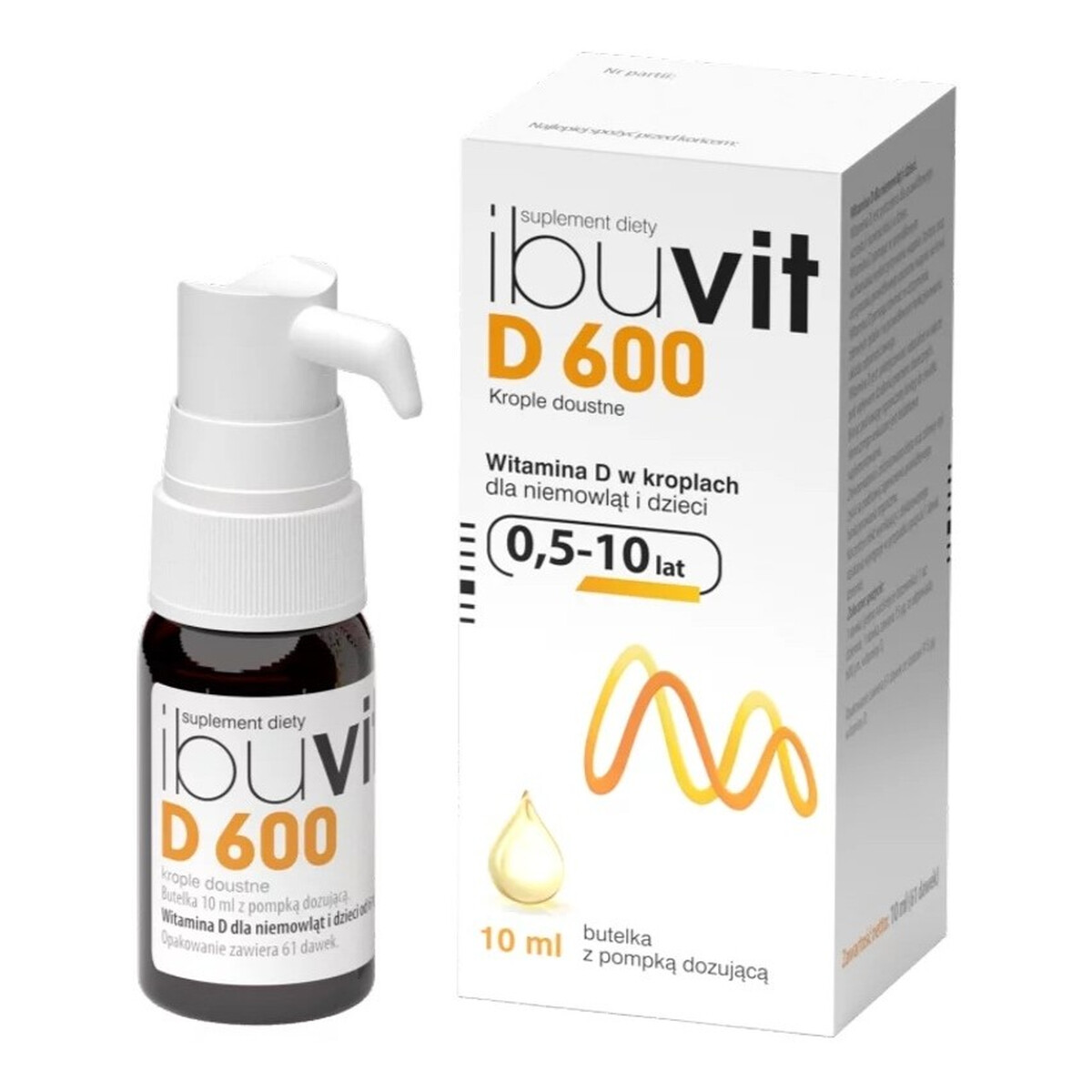Ibuvit D 600 krople doustne dla niemowląt i dzieci suplement diety 10ml