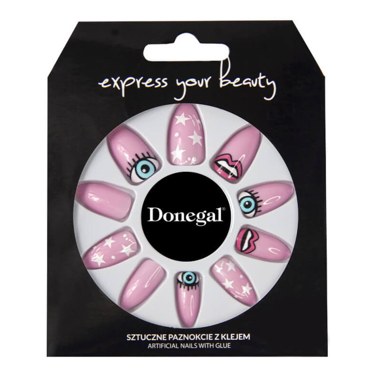 Donegal Express Your Beauty sztuczne paznokcie z klejem (3036) 24szt