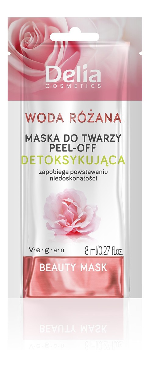 Maseczka peel-off do twarzy detoksykująca z wodą różaną