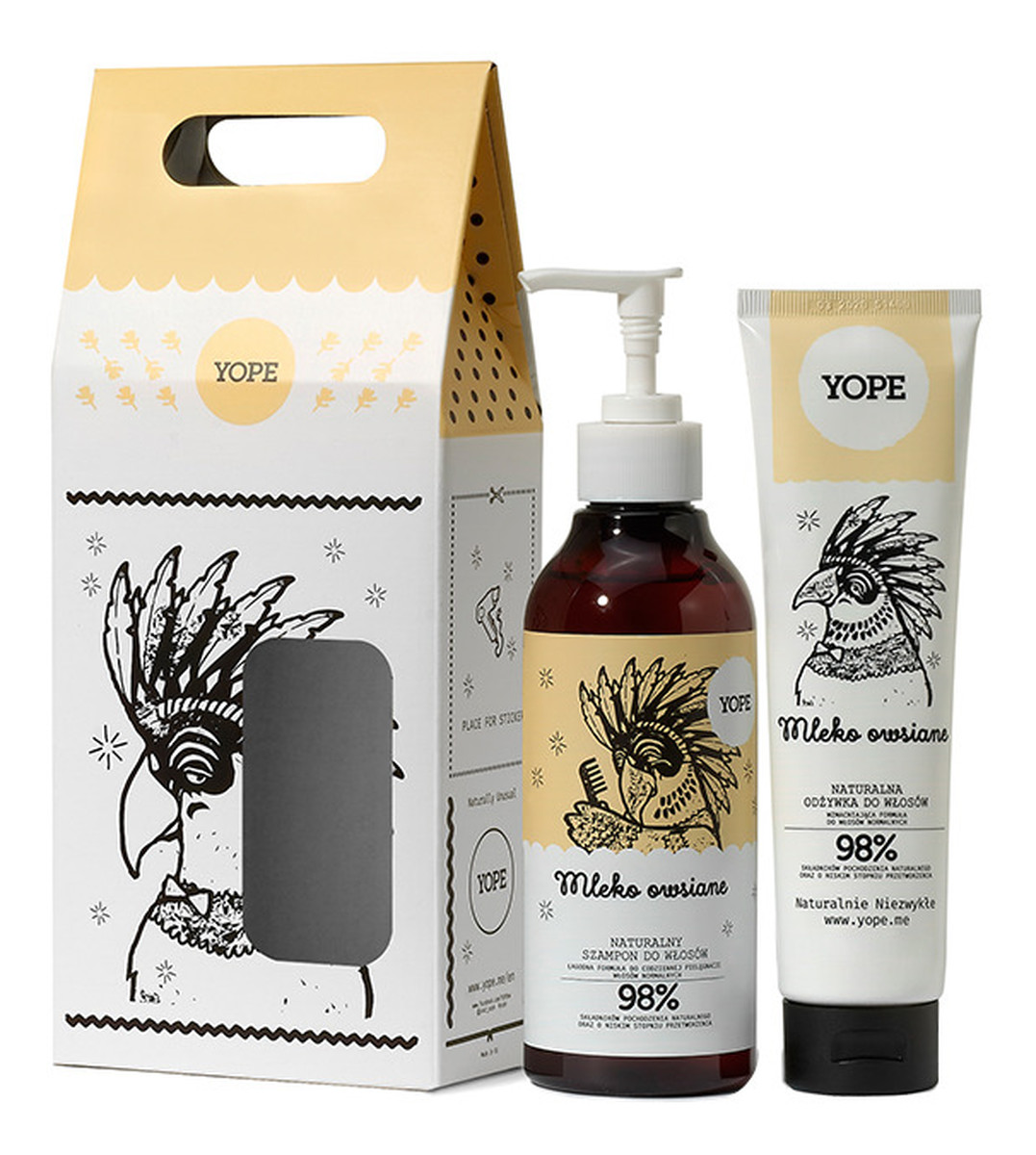 zestaw (naturalny szampon do włosów Mleko Owsiane 300ml + odżywka do włosów Mleko Owsiane 170ml)