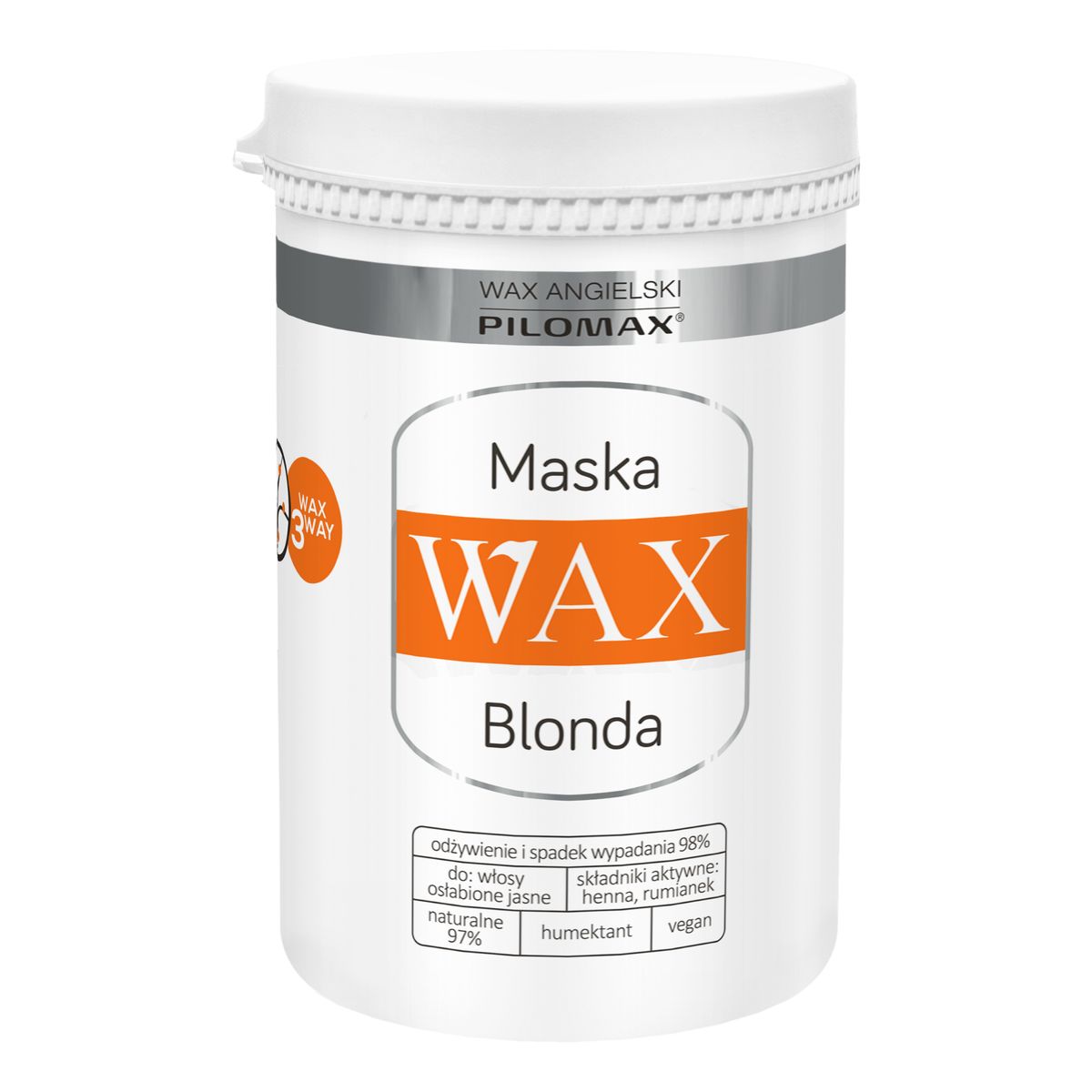 Pilomax Wax Blonda Natur Classic Maska Regenerująca Do Włosów Jasnych 480ml
