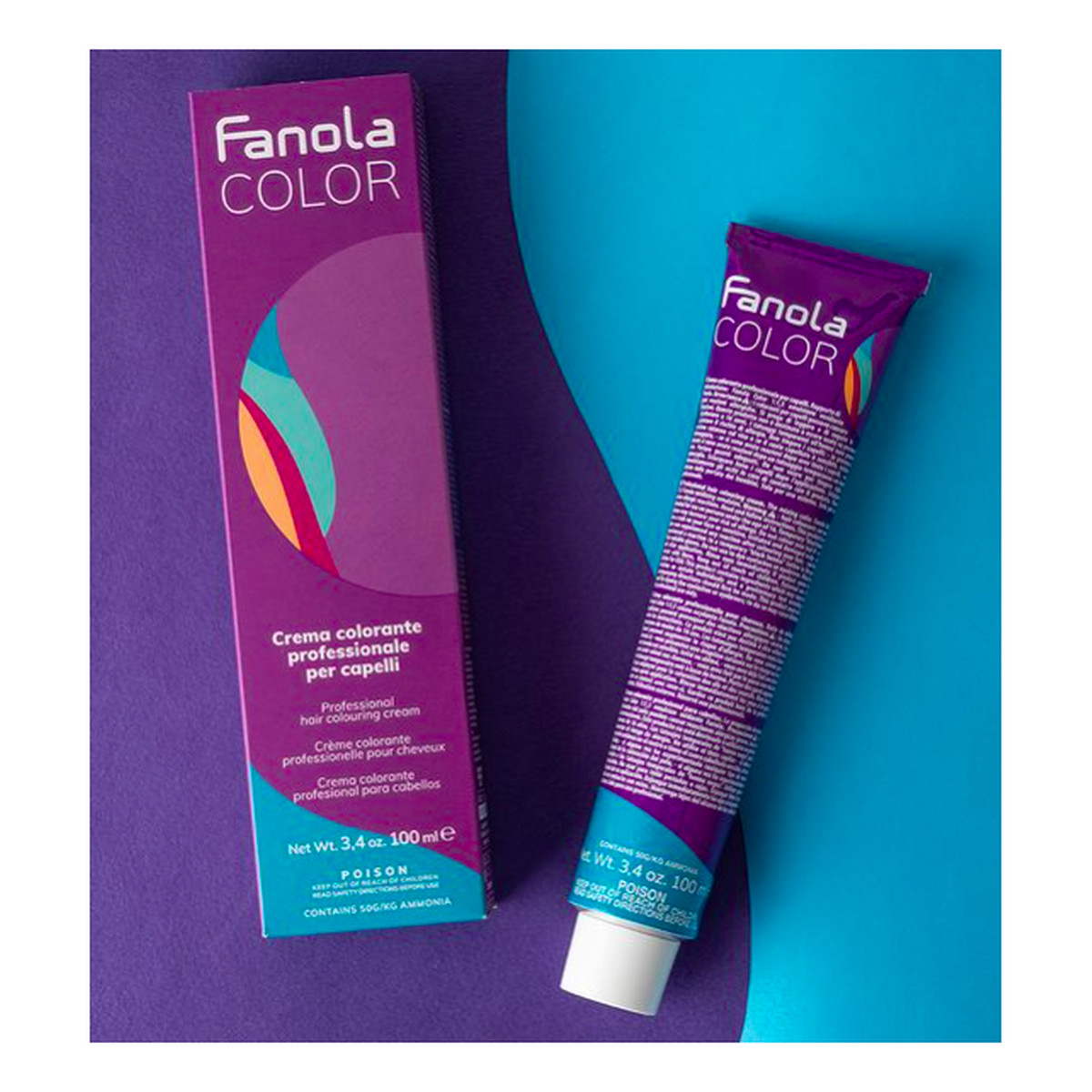 Fanola Color Krem koloryzujący Farba do włosów 1.0 Czarna Black 3x100ml