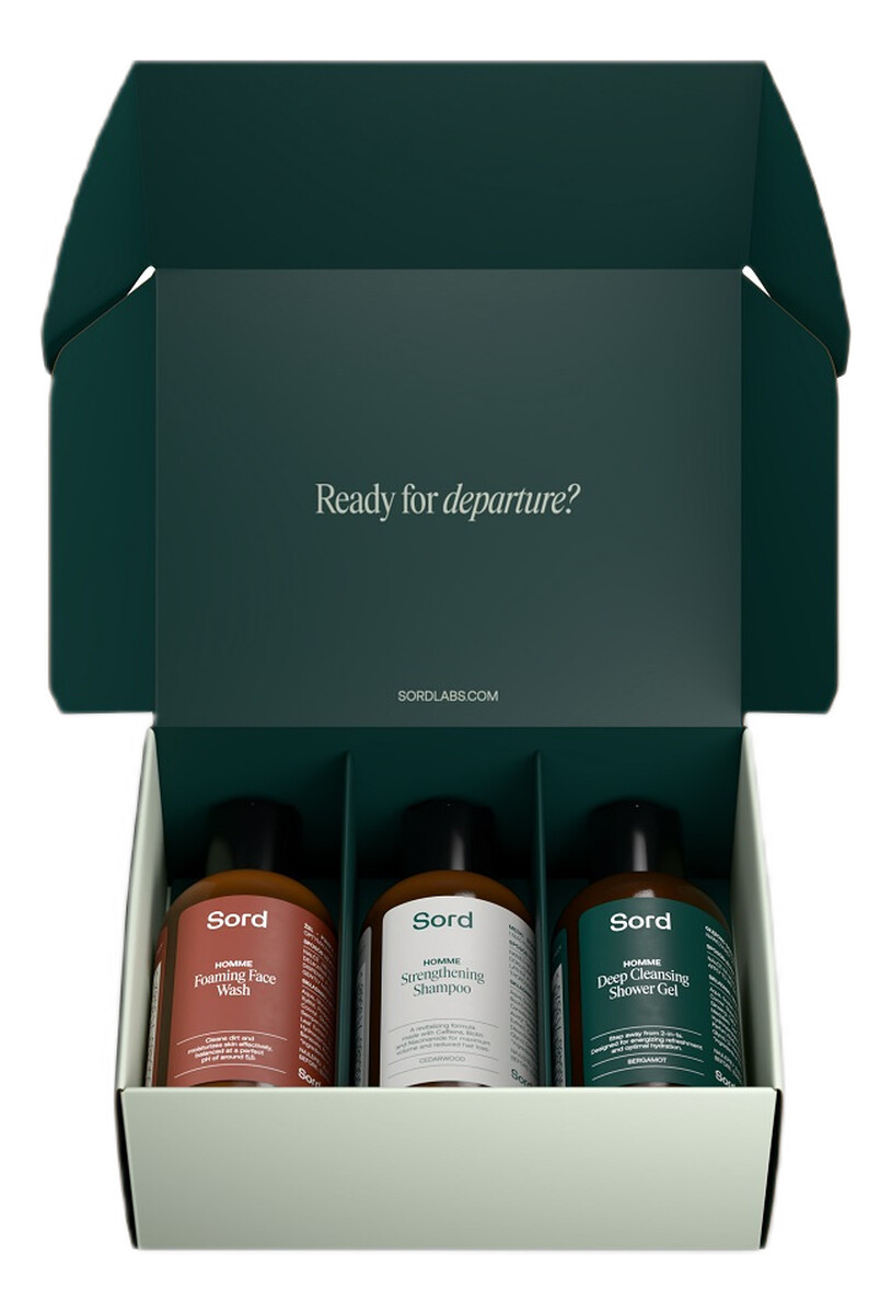 Zestaw żel pod prysznic 50ml + szampon do włosów 50ml + pianka do mycia twarzy 50ml + nawilżający krem do twarzy 12ml