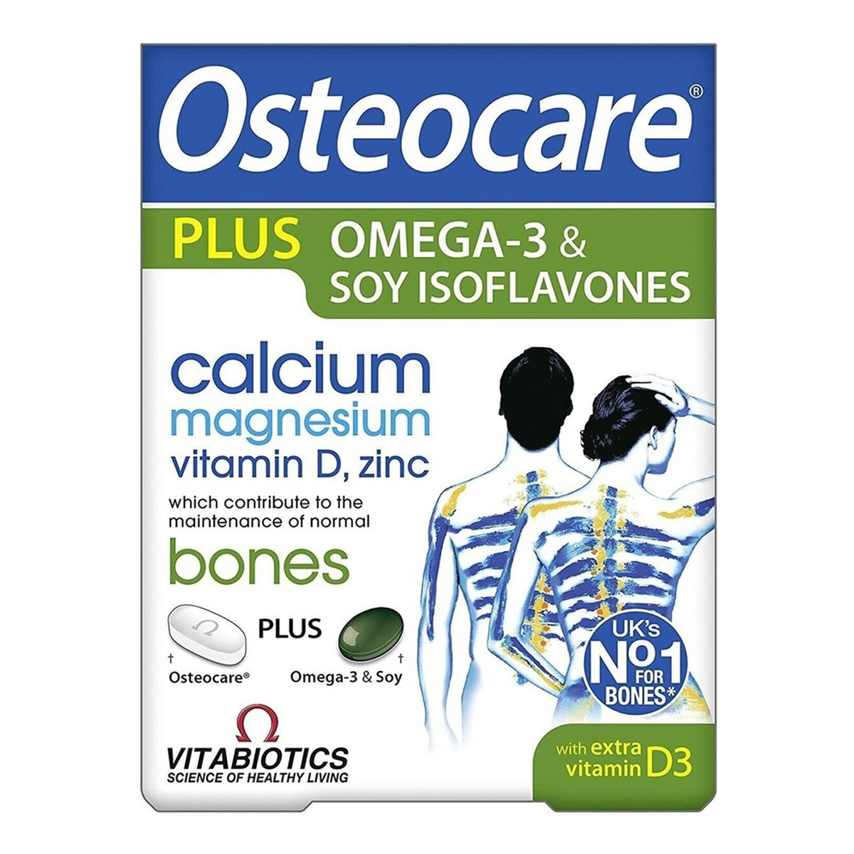 Vitabiotics Osteocare plus omega-3 soy isoflavones suplement diety 84 tabletek/kapsułek