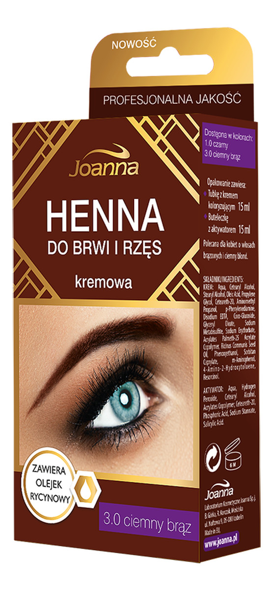 Henna Do Brwi i Rzęs Kremowa