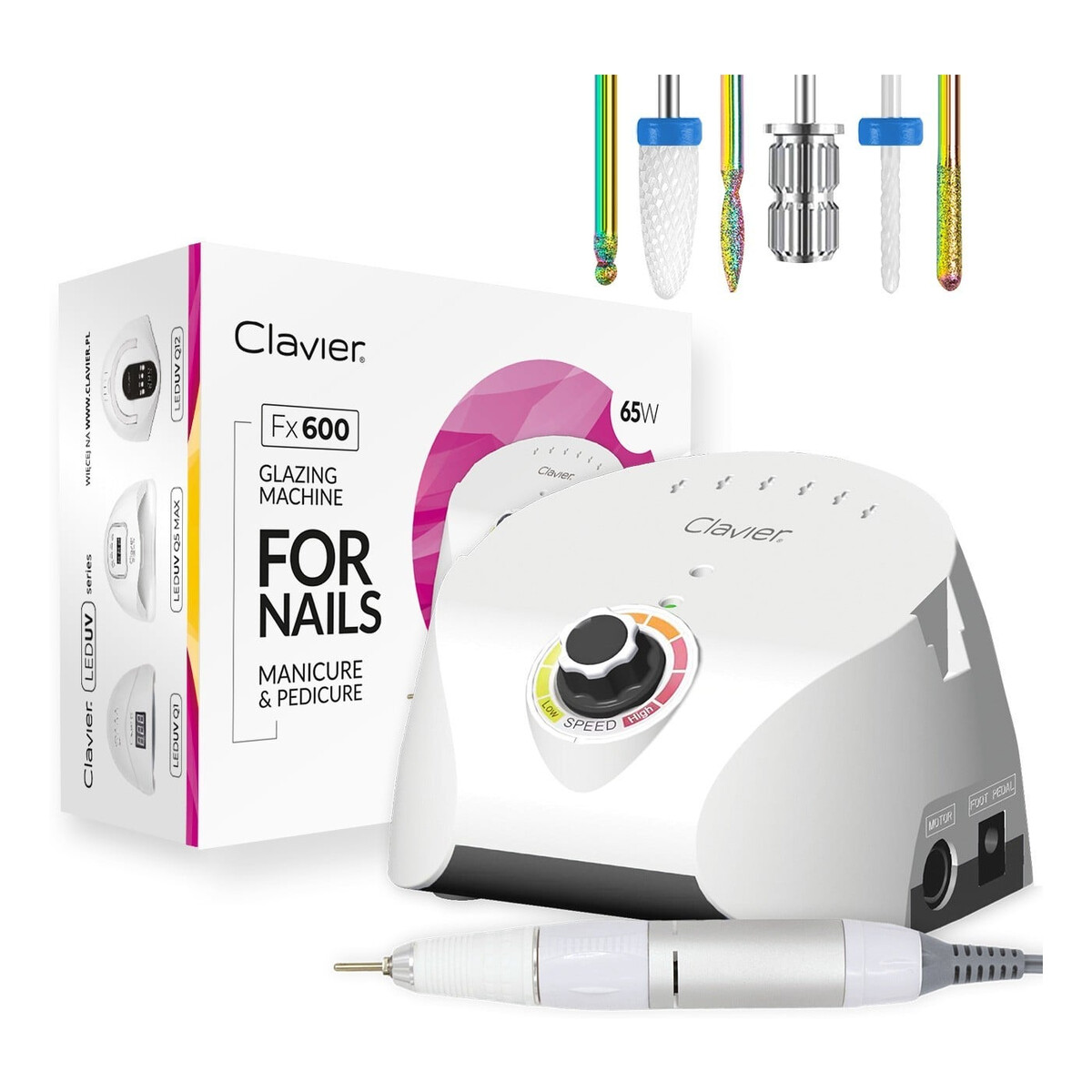 Clavier Frezarka do paznokci 65W FX 600 Biała