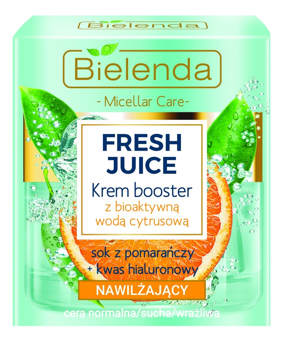 Nawilżający krem booster z bioaktywną wodą cytrusową POMARAŃCZA