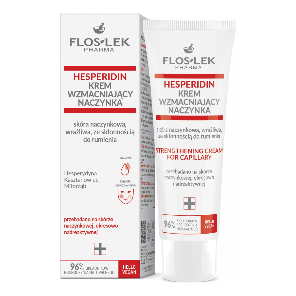 FlosLek Pharma Hesperidin Krem wzmacniający naczynka-skóra naczynkowa,wrażliwa ze skłonnością do rumienia 50ml