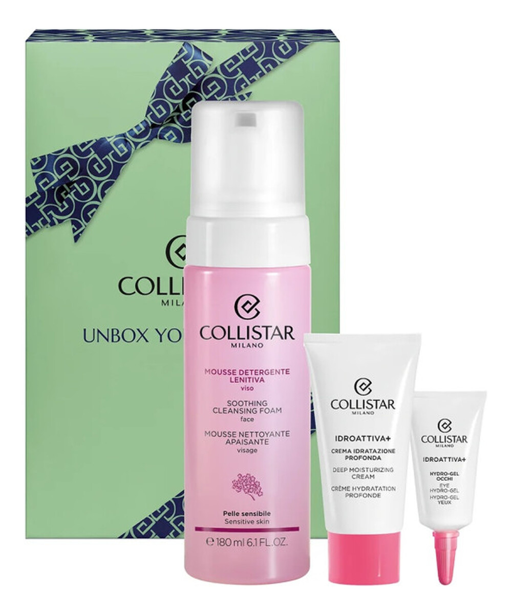 Zestaw łagodzący mus oczyszczający do twarzy 180ml + krem głęboko nawilżający 25ml + hydro-żel pod oczy 5ml