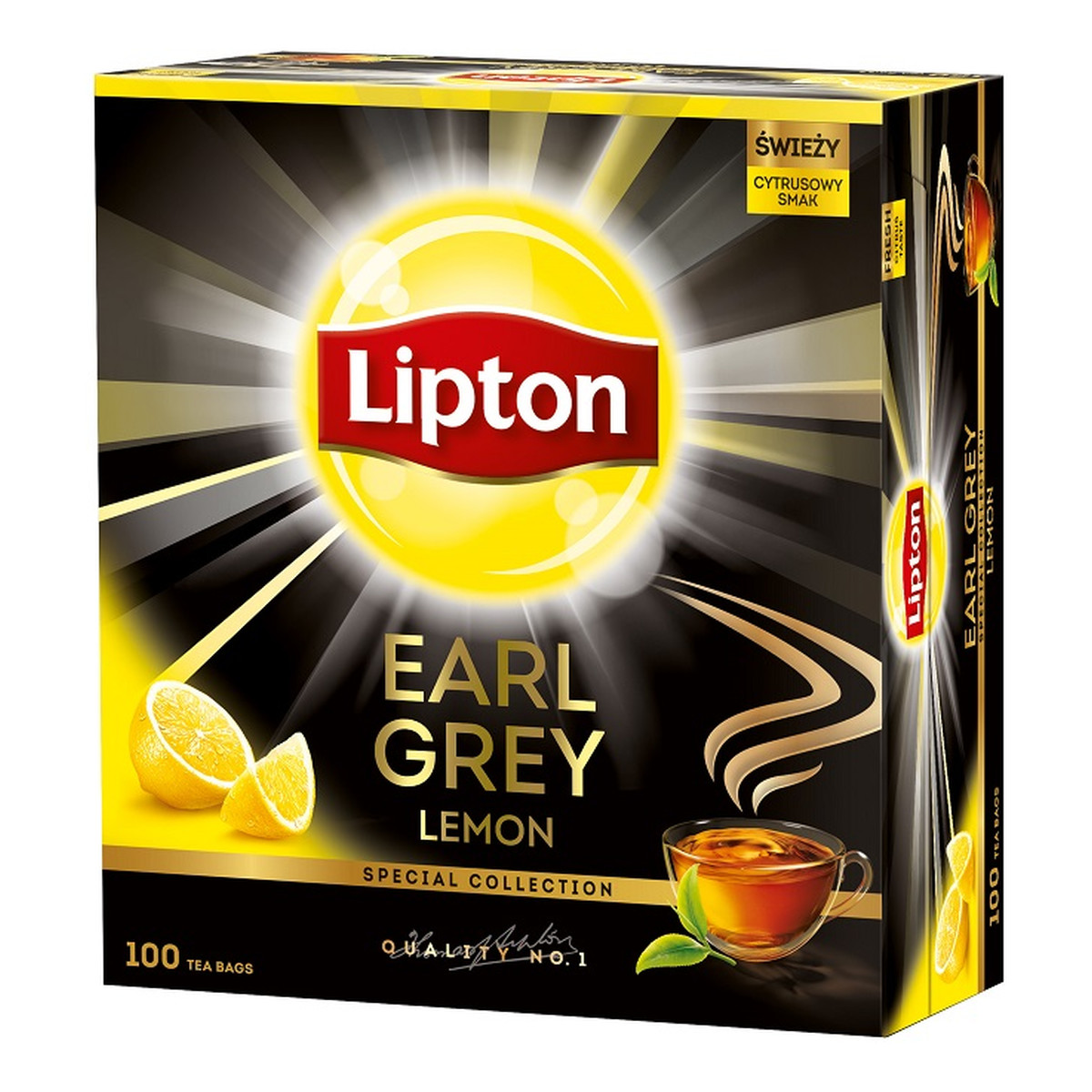 Lipton Earl Grey Lemon herbata czarna Cytryna 100 torebek 200g