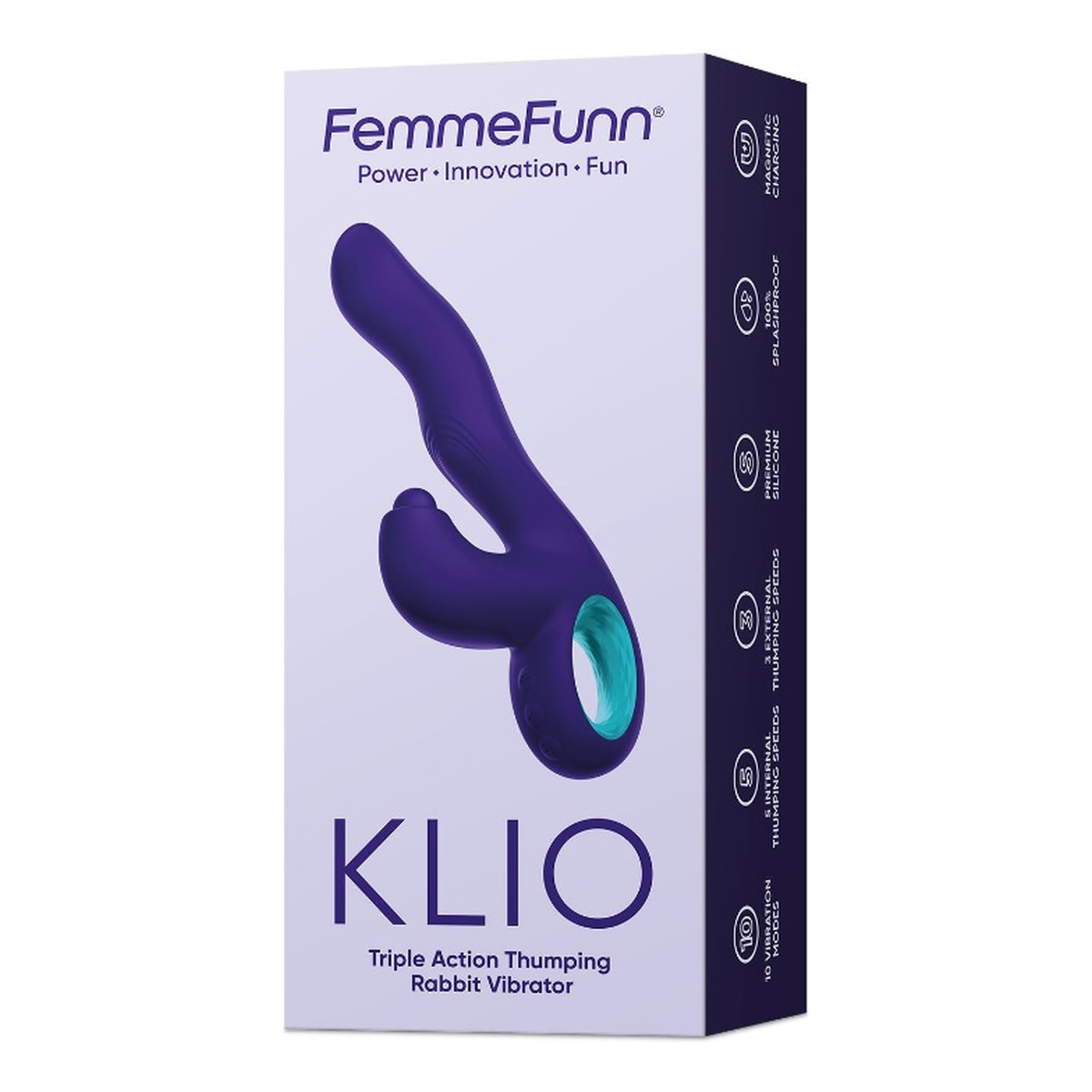 FemmeFunn Klio potrójny wibrator typu króliczek dark purple