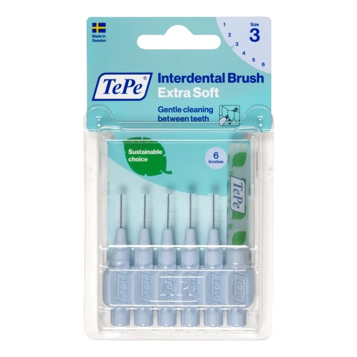 Tepe Extra soft szczoteczki do przestrzeni międzyzębowych 0.6mm jasnoniebieskie 6szt