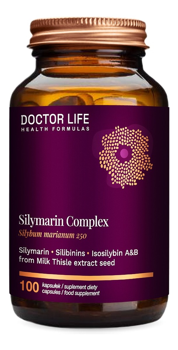 Silymarin comlex ekstrakt z nasion ostropestu plamistego 250mg suplement diety 100 kapsułek