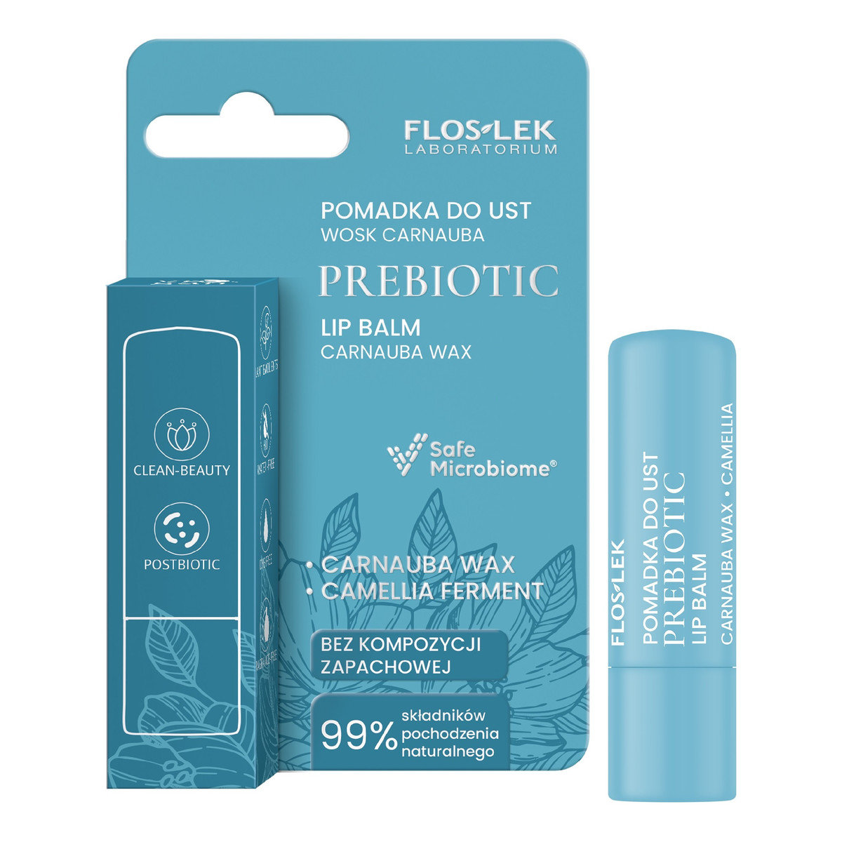 FlosLek Prebiotic Lip Care Prebiotyczna pomadka do ust wosk carnauba 4g