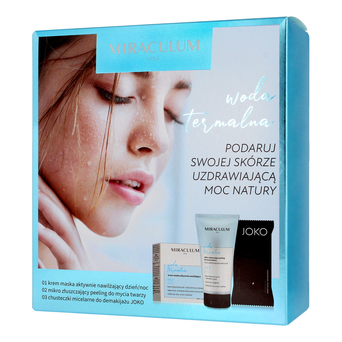 Miraculum Woda Termalna Zestaw prezentowy Peeling+Maska+Chusteczki