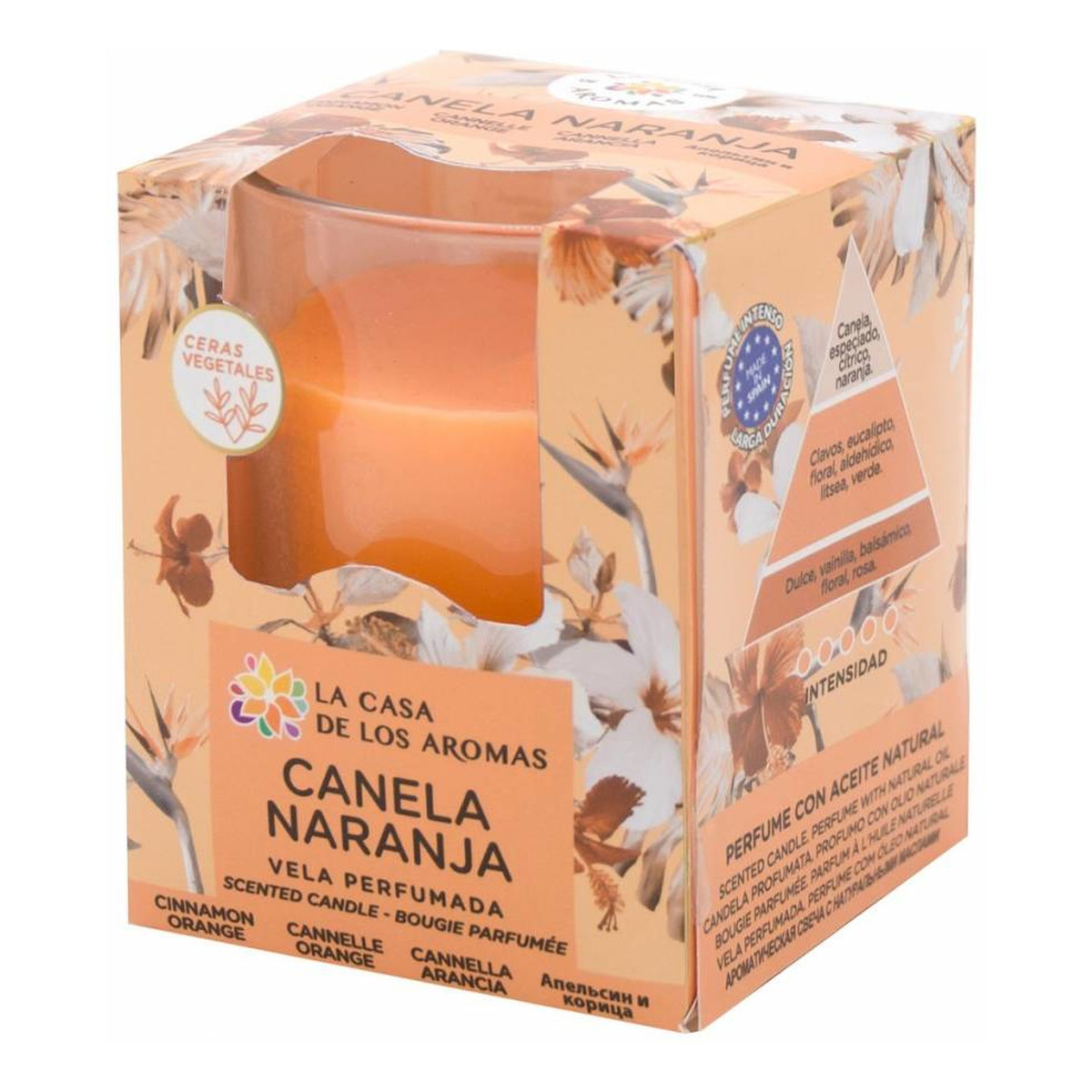 La Casa De Los Aromas Świeca zapachowa Cynamon-Pomarańcza 140g
